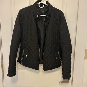 Active USA Women's Black Quilted Bomber Jacket